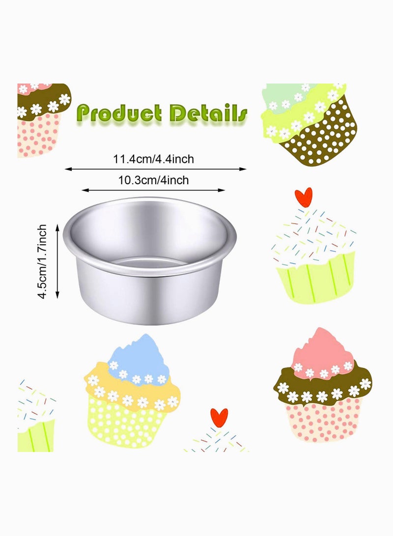 Cake Pans Round Non stick Round Cheese cake Baking Pans for Home Party Baking Supplies, Round Cake Pans with Removable Bottom 4 Pieces 4 Inch - Image 2